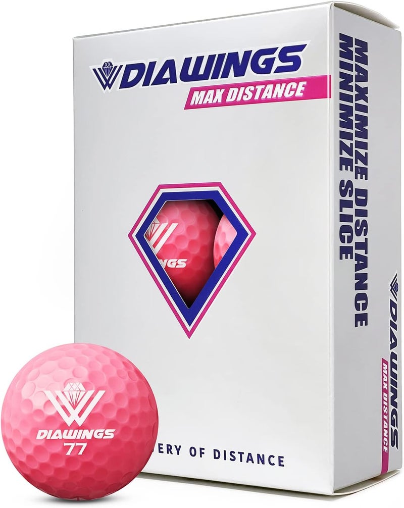 DIAWINGS W Diawings Max Distance Golf Balls – Easy Control & Straight Flight | Increased Distance for Slower Swing Speeds | USGA & R&A Conforming | 6 Balls - Image 1